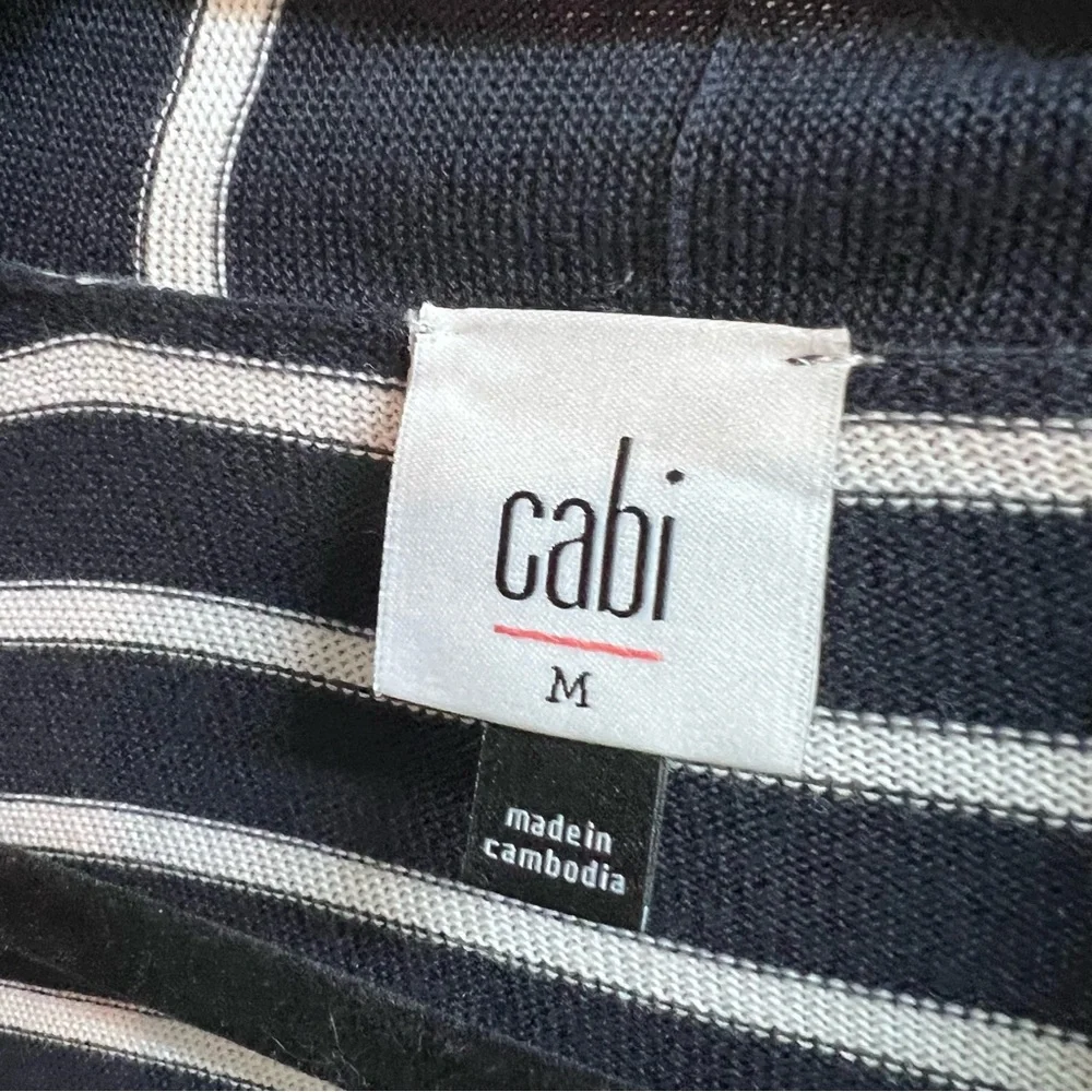 CABI Navy and White Nautical Stripe Long Ling Cardigan, M - Picture 9 of 9